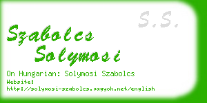 szabolcs solymosi business card